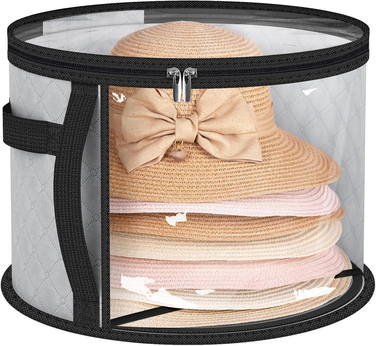 Hat Box - Hat Storage Box - Storage Box for Hats - Round Hat Boxes - Foldable Hat Storage Boxes - Stackable V1188-MS101-03432-1