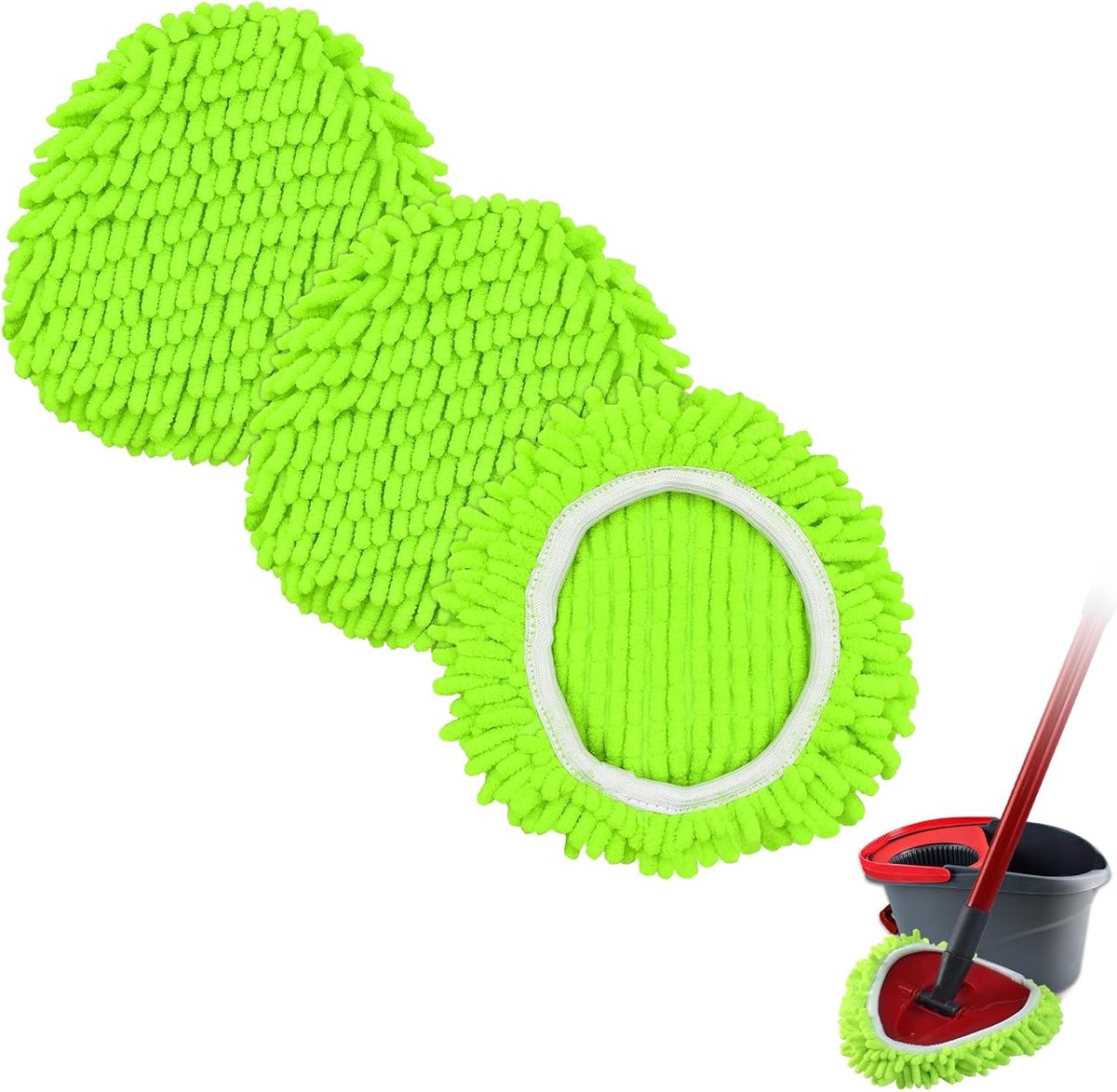 3-piece mop pad replacement suitable for O Cedar, suitable for Ocedar Easywring spin mops - microfiber V1188-MS101-03444-1