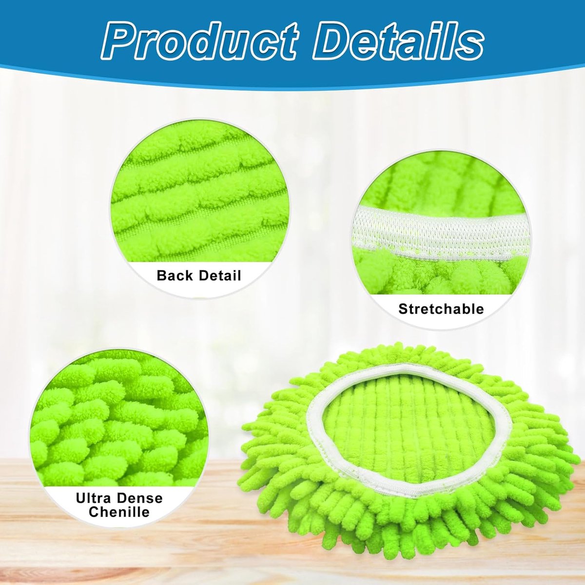 3-piece mop pad replacement suitable for O Cedar, suitable for Ocedar Easywring spin mops - microfiber V1188-MS101-03444-1
