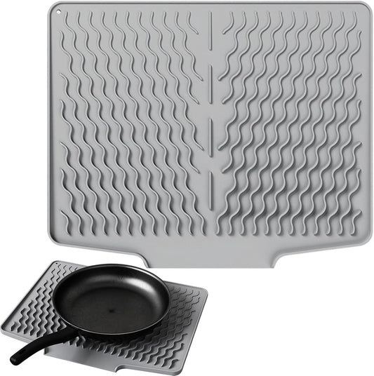 39*32 cm - Drain mat - Countertop drying mat - Foldable silicone drainer - kitchen drying mat - non-slip - V1188-MS101-03447-1
