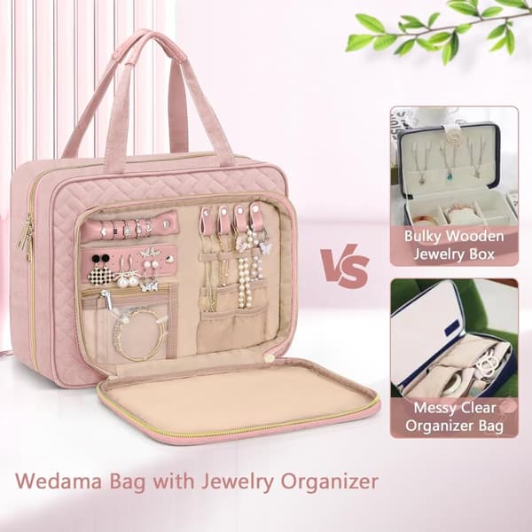 Pink Hanging Travel Toiletry Bag Large Makeup Bag V1188-NACCD-405