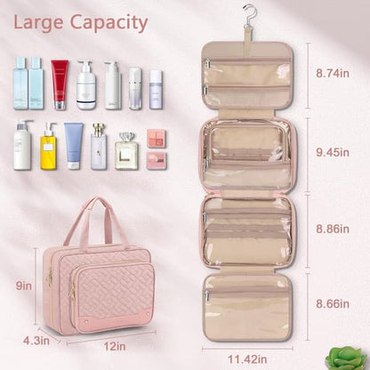 Pink Hanging Travel Toiletry Bag Large Makeup Bag V1188-NACCD-405