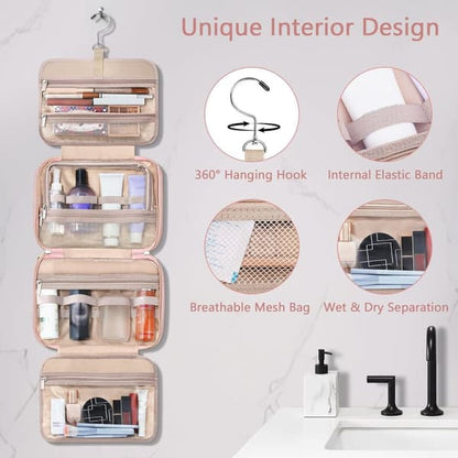 Pink Hanging Travel Toiletry Bag Large Makeup Bag V1188-NACCD-405