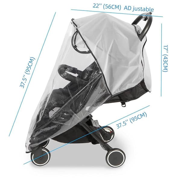 Universal Stroller Rain Cover 5-in-1 Transparent Weather Protection for Infants V1188-NACCD-956