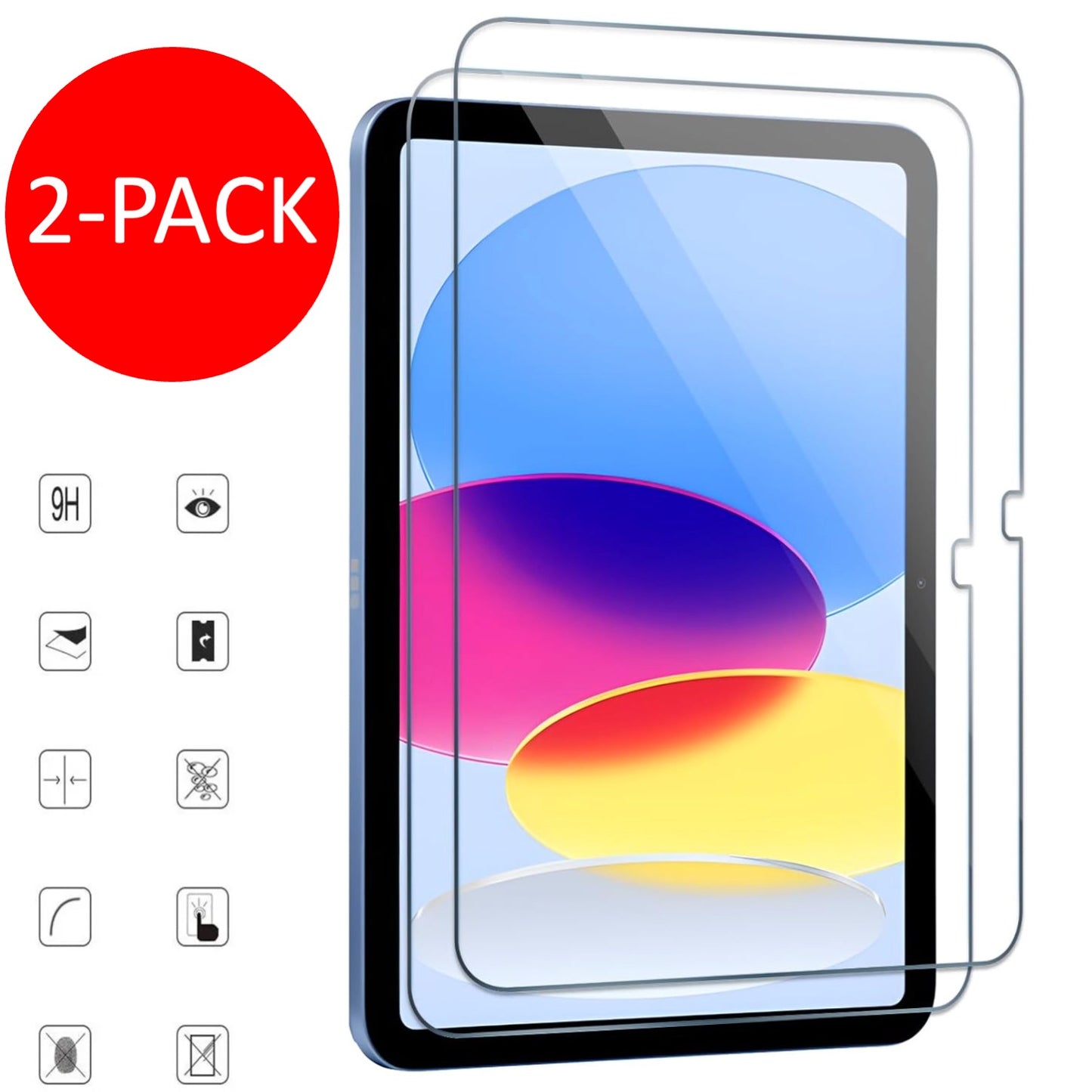 iPad (A16) Gen 11 2025 Tempered Glass Screen Protector 9H Transparent 2-Pack V1188-NAHHA-6224-1