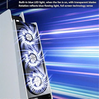 Cooling Fan for PS5 with Quieter Fan LED Light and USB3.0 Hubs V1188-NALH-15742