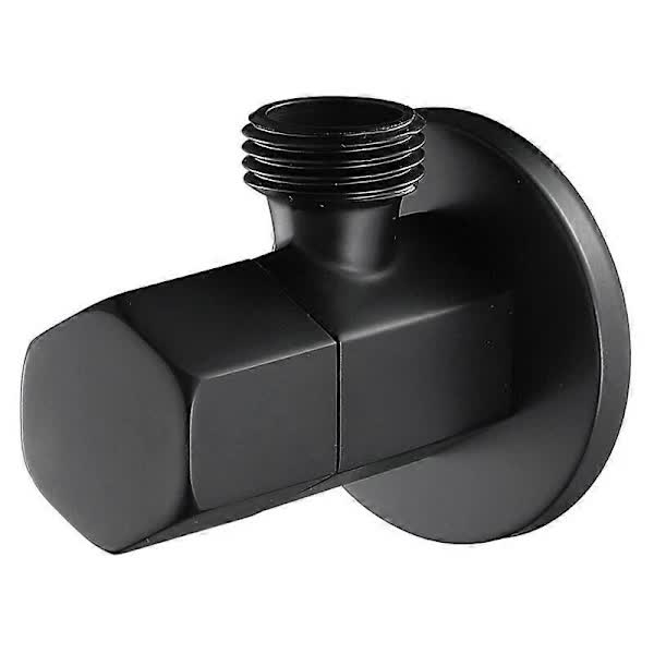 Black Shut-off Valve Angle Faucet Brass Diverter Toilet Shower Nozzle Connector Solid Brass Coupling Bracket V1188-NALH-33132