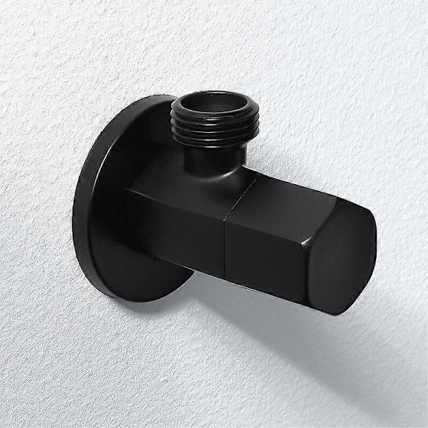 Black Shut-off Valve Angle Faucet Brass Diverter Toilet Shower Nozzle Connector Solid Brass Coupling Bracket V1188-NALH-33132