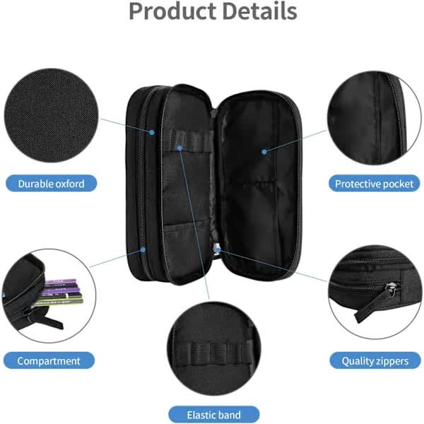 Soccer Pencil Case Blue with Zipper, Spacious and Durable Soccer Theme Sports Pencil Case V1188-NALH-3482