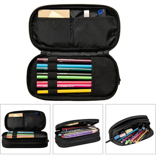 Soccer Pencil Case Blue with Zipper, Spacious and Durable Soccer Theme Sports Pencil Case V1188-NALH-3482