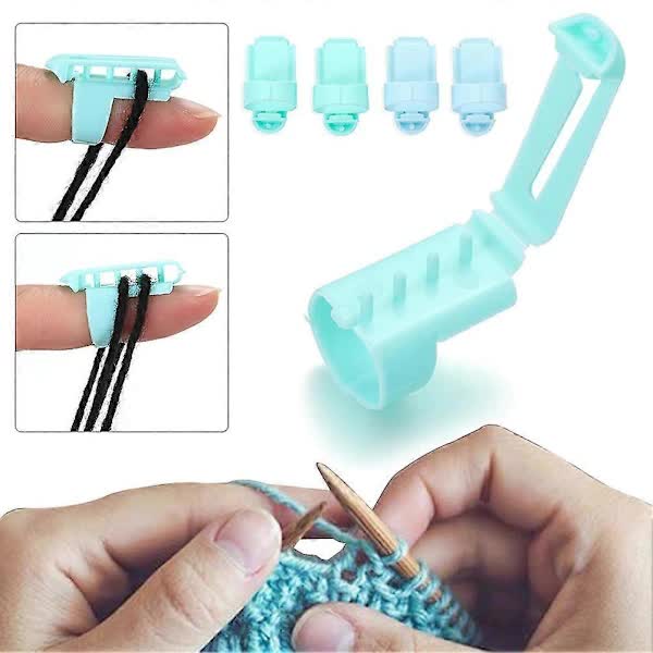 4pcs Plastic Yarn Guide Finger Holder Knitting Thimble Tool for Yarn Separation V1188-NANV-8-8227