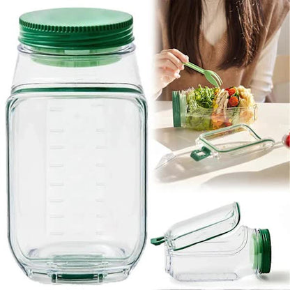 NEW Salad Container with Sauce Dressing Container, Vertical Layered Salad Container with Built-in Bowl, V1188-NAOC-15-162