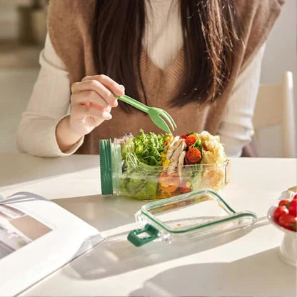 NEW Salad Container with Sauce Dressing Container, Vertical Layered Salad Container with Built-in Bowl, V1188-NAOC-15-162