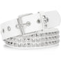 Punk Rock Nub Belt with Rivets Metal for Men Women NY-White V1188-NAOC-15-3326