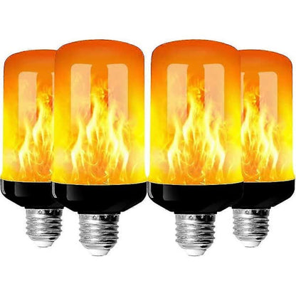 4-Pack E27 Flame Bulbs 4W LED Decorative Lights with Flaming Effect 4 Modes for Home Garden Party V1188-NATT-24-2081