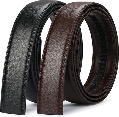 2 pieces - Men's Belt - Leather Belt - Adjustable - Gift Men - Shortenable - Gift Man - Cow Leather - Black & V1188-NK-BOL-1