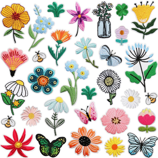 Iron-on Embroidered Patches - Clothing Decoration - 32 Pieces V1188-NK-BOL-10