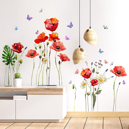 Wall sticker - flowers - Reusable / repositionable - Children's room - Boys - girls - Home decor - Colorful V1188-NK-BOL-101