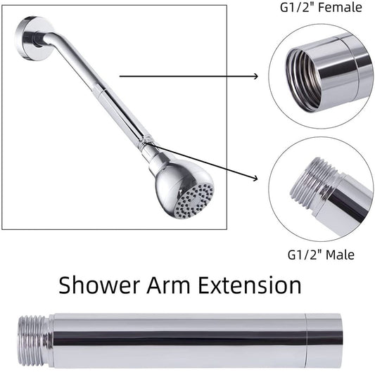 Shower arm extension - Hand shower arm extension pipe - universal shower component - 20cm - silver - Easy V1188-NK-BOL-102