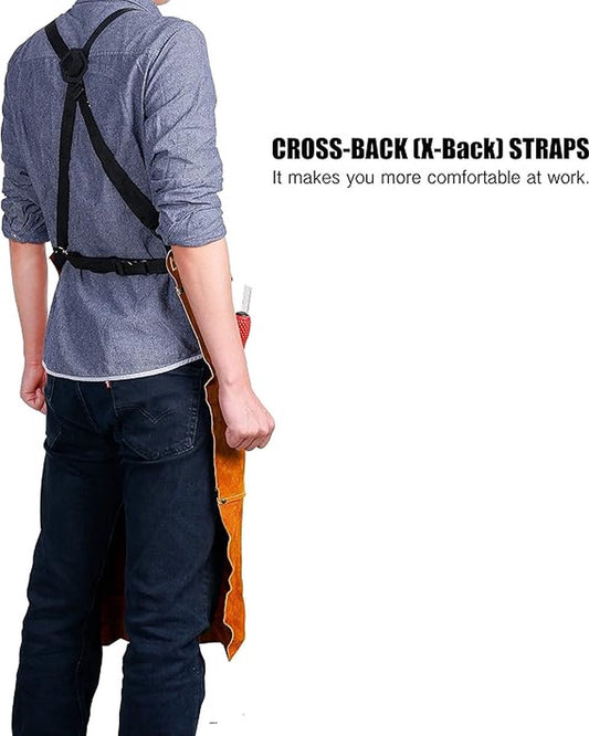 Apron - BBQ apron - BBQ apron leather men - Unisex - Gift - Apron for Women and Men - Adjustable Buckle - V1188-NK-BOL-109