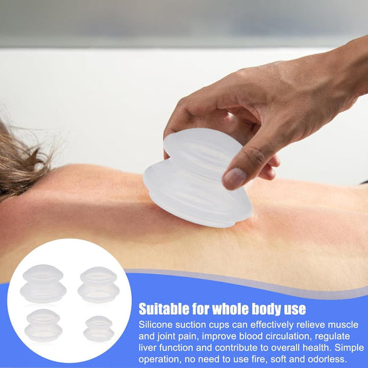 4 pcs Cellulite Cups - Silicone Cups - Cupping Cups - Cupping Set - Cupping For Cellulite - Vacuum Cup - For V1188-NK-BOL-12