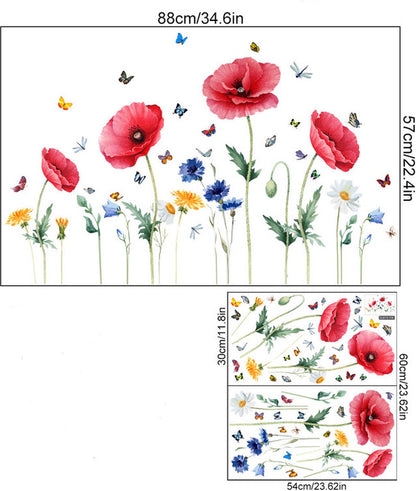 Static window sticker - window sticker - Wall decoration - 30*54cm - flower plant - PVC - colorful V1188-NK-BOL-120