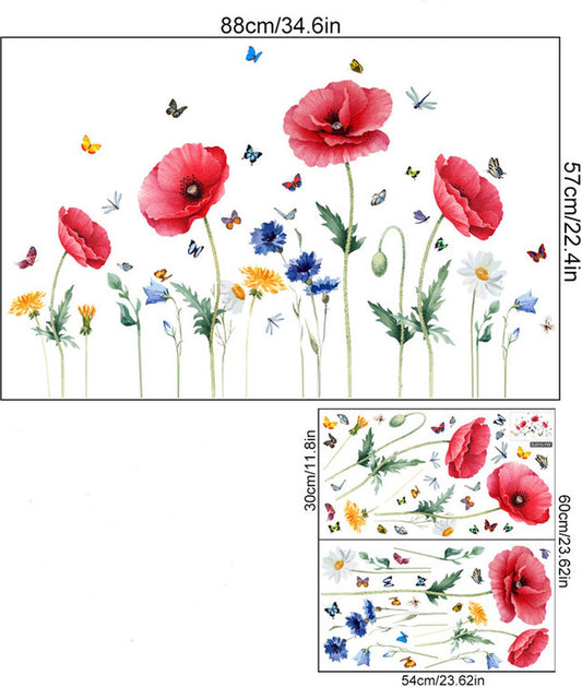 Static window sticker - window sticker - Wall decoration - 30*54cm - flower plant - PVC - colorful V1188-NK-BOL-120