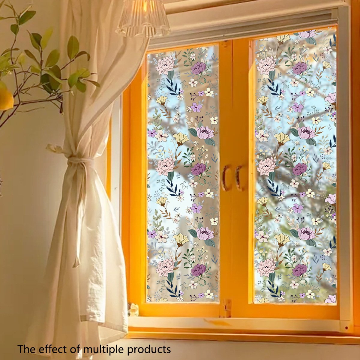 Static window sticker - window sticker - Wall decoration - 45*100cm - flower plant - PVC - B V1188-NK-BOL-121