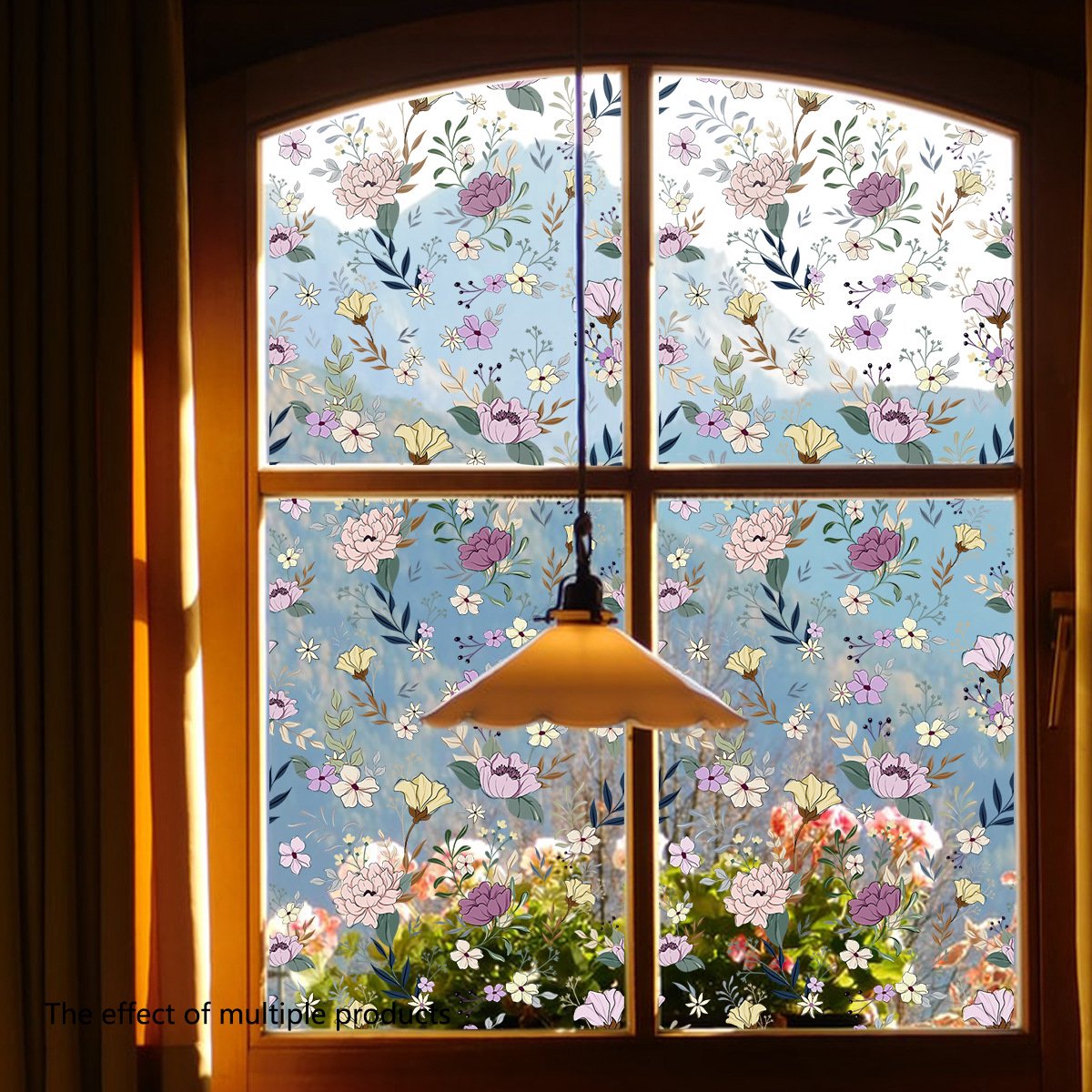 Static window sticker - window sticker - Wall decoration - 45*100cm - flower plant - PVC - B V1188-NK-BOL-121