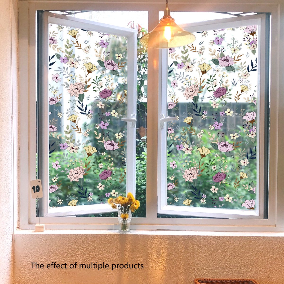 Static window sticker - window sticker - Wall decoration - 45*100cm - flower plant - PVC - B V1188-NK-BOL-121