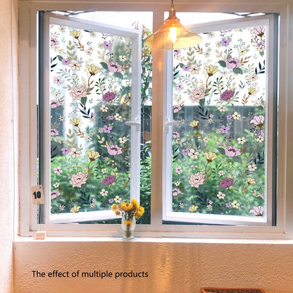 Static window sticker - window sticker - Wall decoration - 45*100cm - flower plant - PVC - B V1188-NK-BOL-121