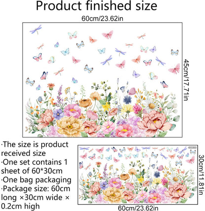 Static window sticker - window sticker - Wall decoration - 30*60cm - flower plant - PVC - C V1188-NK-BOL-122