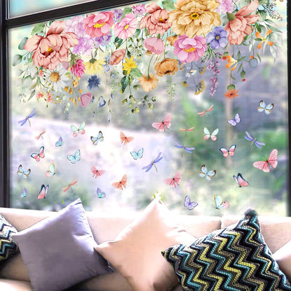 Static window sticker - window sticker - Wall decoration - 30*60cm - flower plant - PVC - C V1188-NK-BOL-122