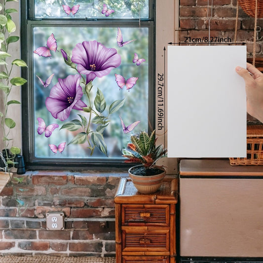 Static window sticker - window sticker - Wall decoration - 30*30cm - flower plant - PVC - D V1188-NK-BOL-123