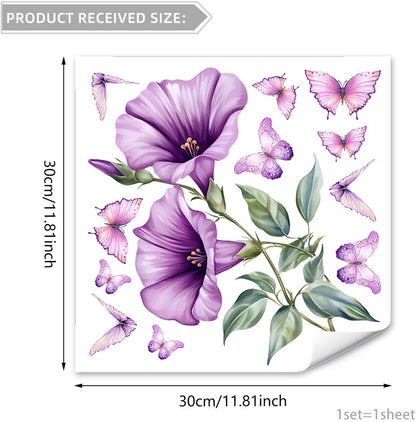 Static window sticker - window sticker - Wall decoration - 30*30cm - flower plant - PVC - D V1188-NK-BOL-123