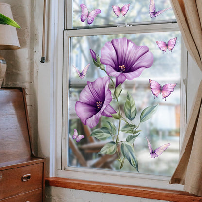 Static window sticker - window sticker - Wall decoration - 30*30cm - flower plant - PVC - D V1188-NK-BOL-123