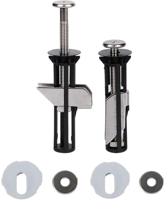 Toilet Seat Hinges - Universal Mounting Kit for Toilet Seats - Toilet Seat Hinge Set V1188-NK-BOL-124