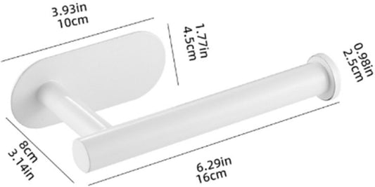 Toilet Roll Holder - Toilet Roll Holder - No Drilling - White - Self-Adhesive - Roll Holder - Stainless Steel V1188-NK-BOL-132