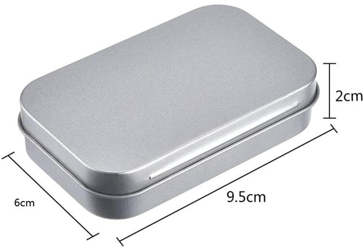 Mini Tin Cans - Pack of 3 - Storage Box - Metal - Hinged Tin Can - With Lid - Rectangular Tin Can - Mini V1188-NK-BOL-135