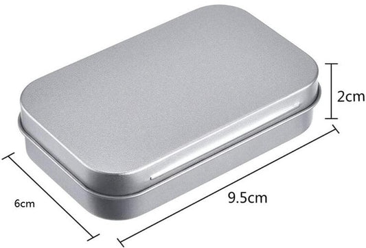 Mini Tin Cans - Pack of 3 - Storage Box - Metal - Hinged Tin Can - With Lid - Rectangular Tin Can - Mini V1188-NK-BOL-135