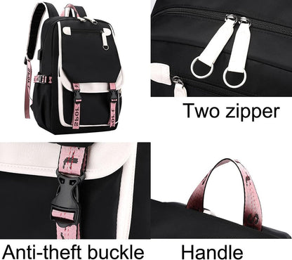 Backpack - School Bag - Backpack - Girl Backpack - School Backpack - School Bag - Book Bag - With USB V1188-NK-BOL-143
