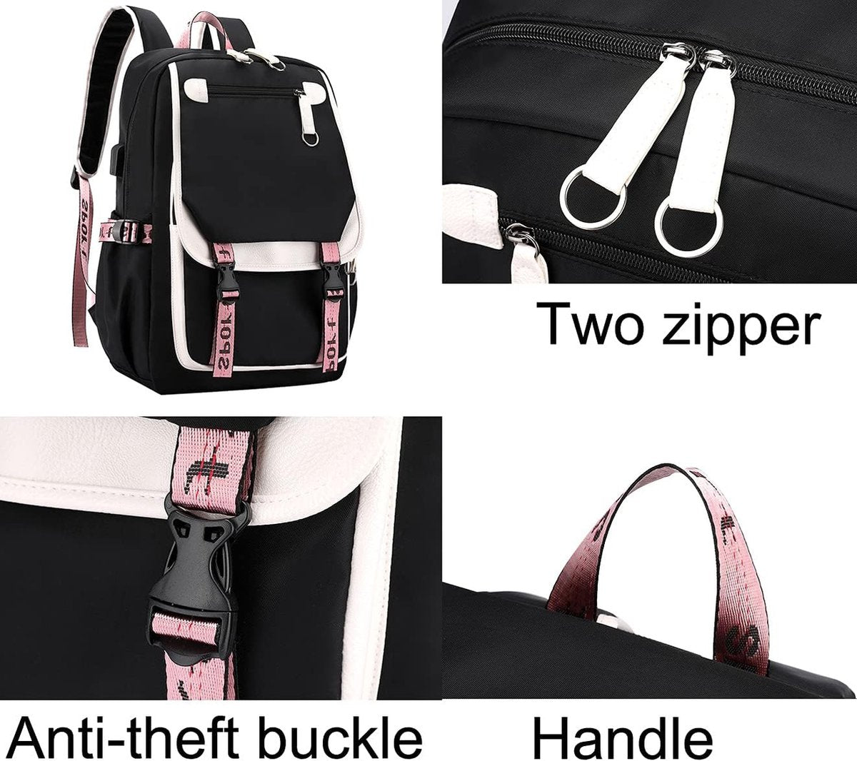 Backpack - School Bag - Backpack - Girl Backpack - School Backpack - School Bag - Book Bag - With USB V1188-NK-BOL-144