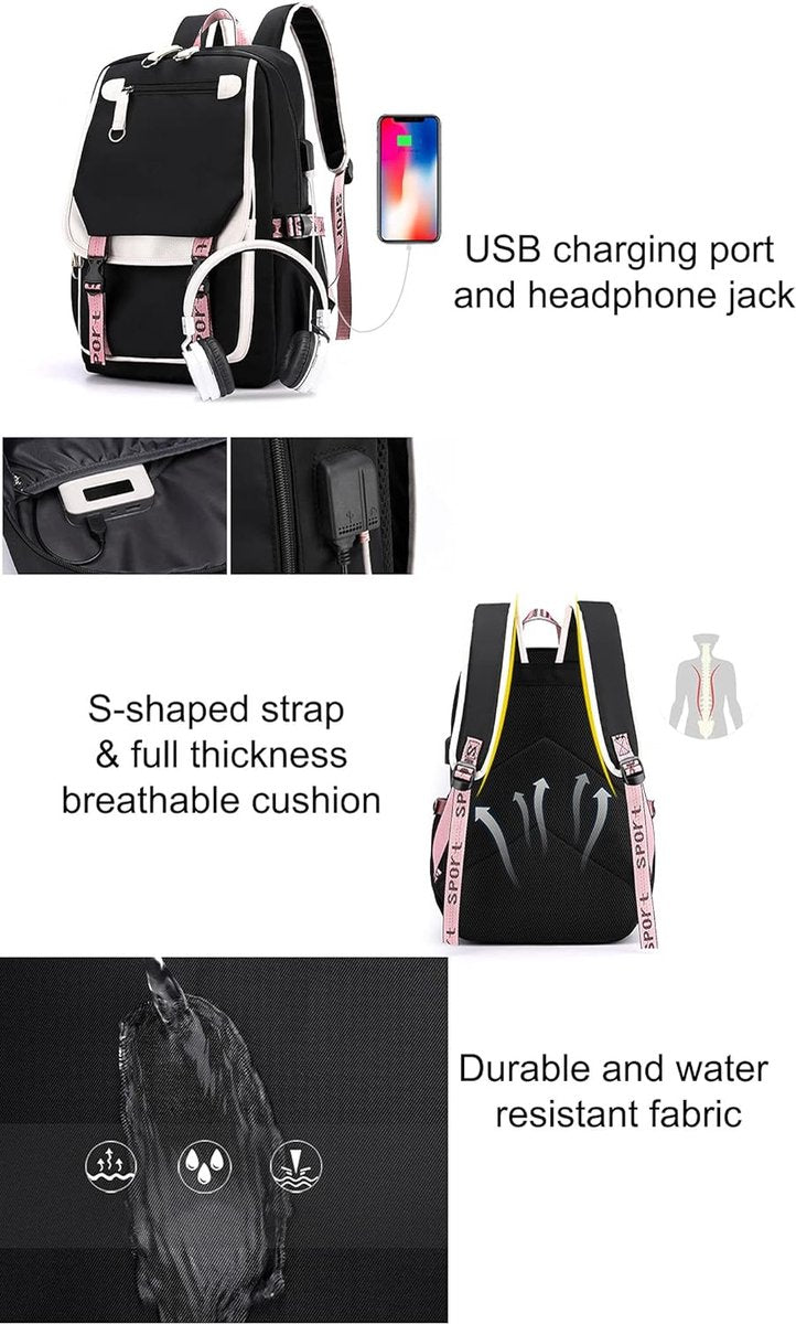Backpack - School Bag - Backpack - Girl Backpack - School Backpack - School Bag - Book Bag - With USB V1188-NK-BOL-144