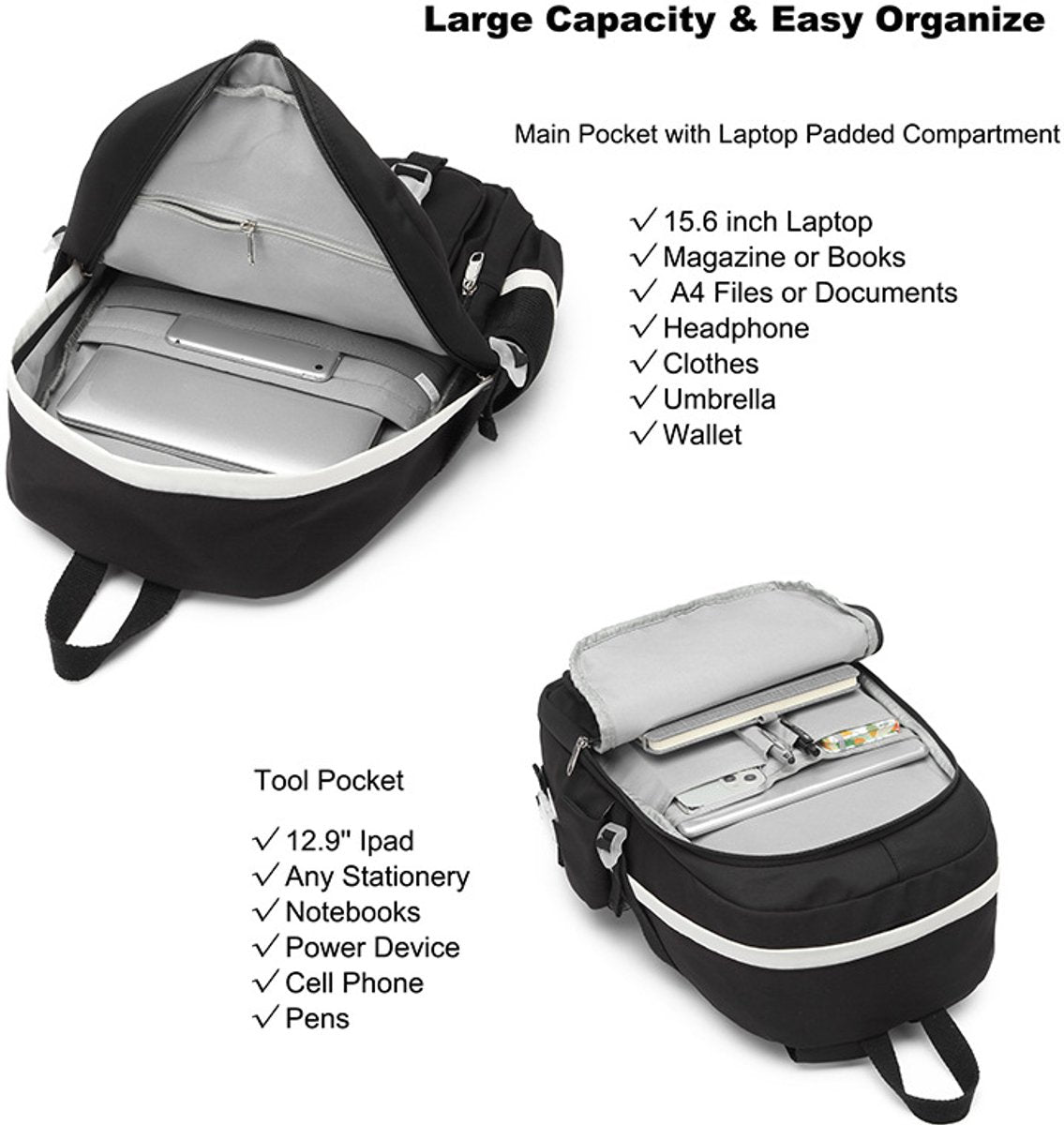 Backpack - School Bag - Backpack - Girl Backpack - School Backpack - School Bag - Laptop Backpack - 30 Liters V1188-NK-BOL-145