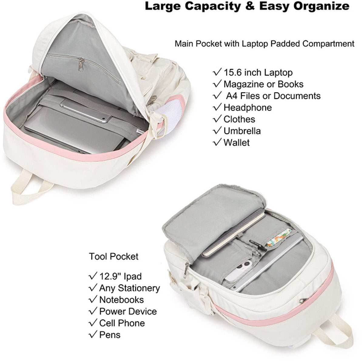 Backpack - School Bag - Backpack - Girl Backpack - School Backpack - School Bag - Laptop Backpack - 30 Liters V1188-NK-BOL-147