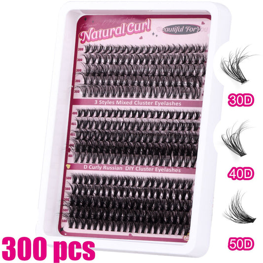 False eyelashes - 300 pieces - 30D + 40D + 50D - 10-18 mm D curl - Pre-Made Volume Fans - Pre-Made Fans - V1188-NK-BOL-16