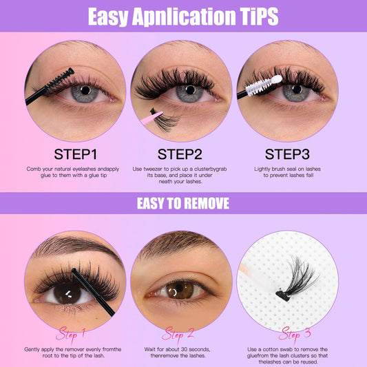 False eyelashes - 300 pieces - 30D + 40D + 50D - 10-18 mm D curl - Pre-Made Volume Fans - Pre-Made Fans - V1188-NK-BOL-16