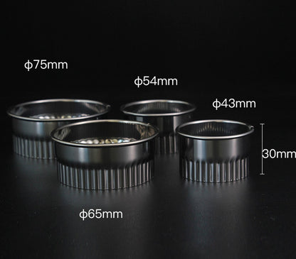 4 Pieces - Cookie Cutter - Round - Cookie Cutters - Cookie Cutters - 75/65/54/43mm - Serrated Edge - Silver - V1188-NK-BOL-160