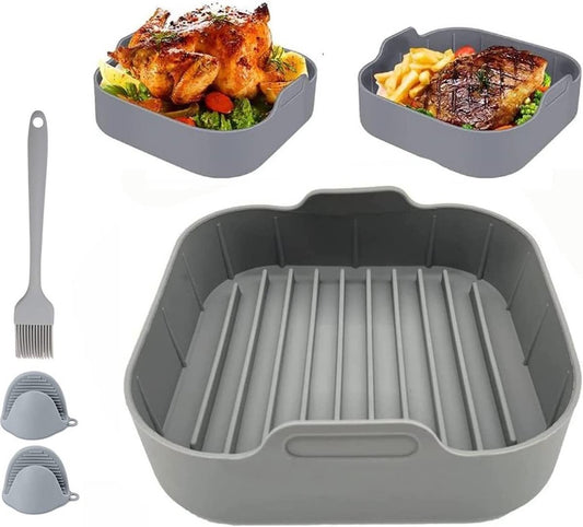 Airfryer accessories - Silicone baking dish - Hot air fryer - Baking tins - Baking paper alternative - Basket V1188-NK-BOL-167