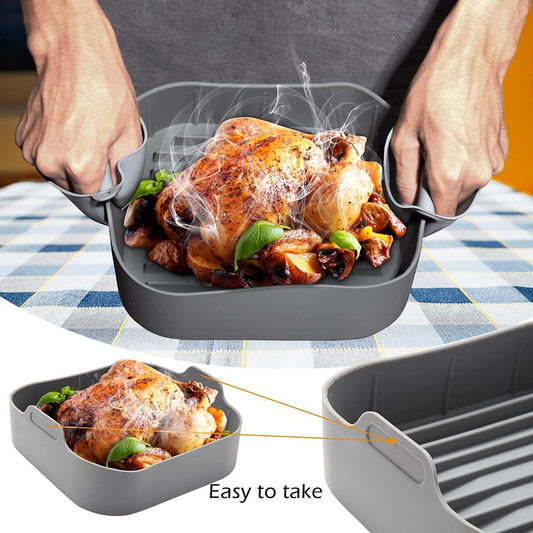 Airfryer accessories - Silicone baking dish - Hot air fryer - Baking tins - Baking paper alternative - Basket V1188-NK-BOL-167